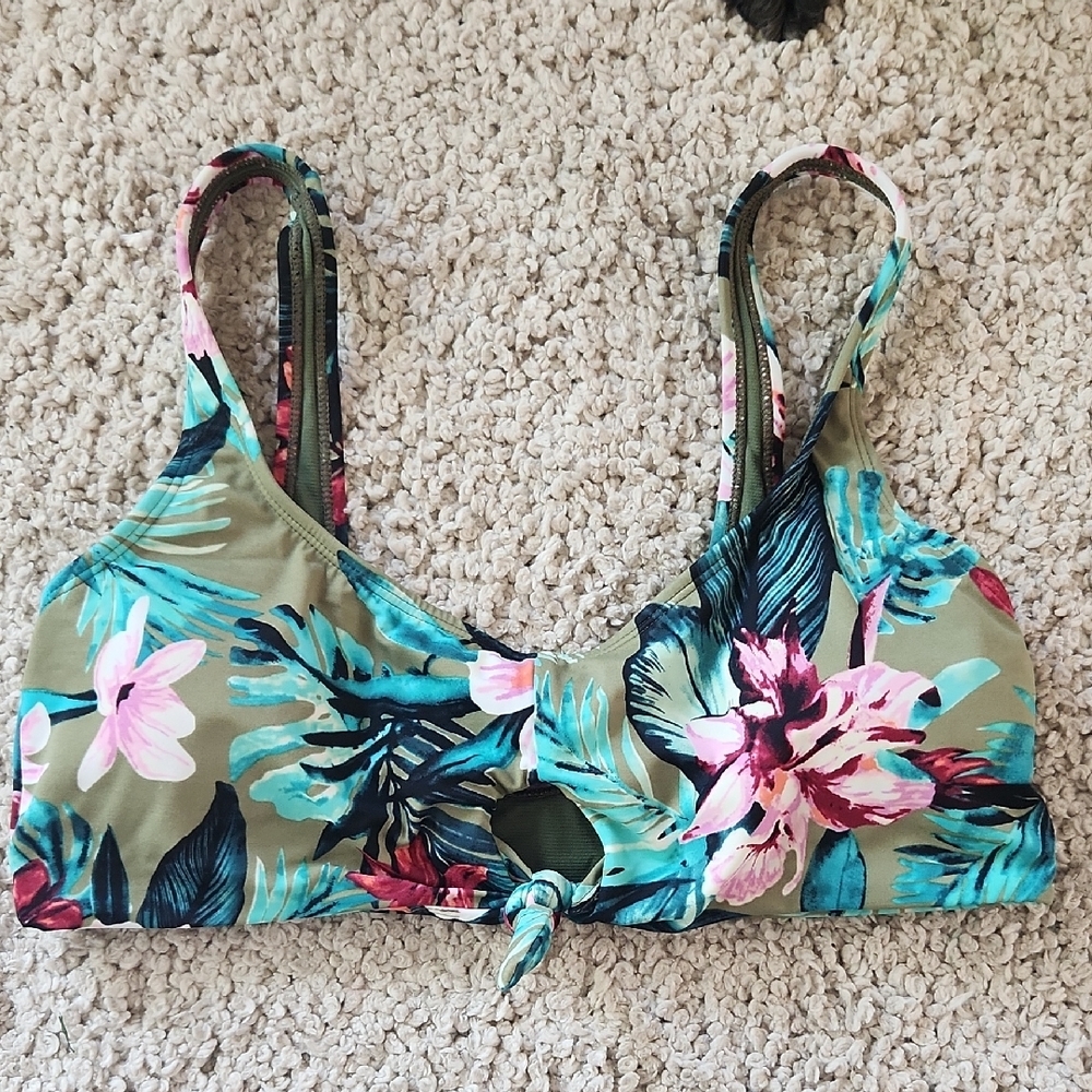 Beach Betty Floral Swimsuit Top, Size Large - Picture 1 of 4